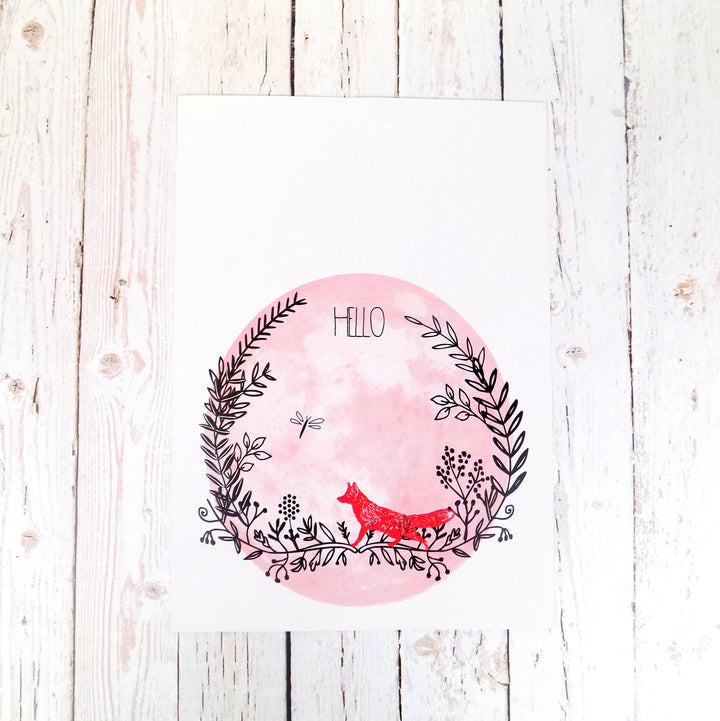 Hello (Red Fox) A4 print