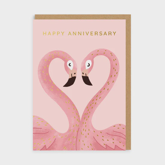 Anniversary Flamingos Card