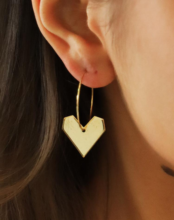 All Heart Hoop Earrings Gold Plate