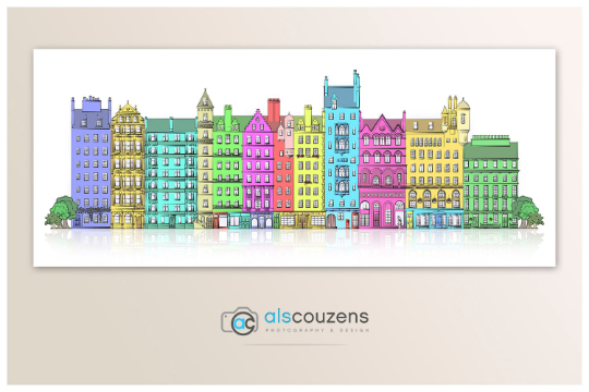 Edinburgh Colourful Street Print