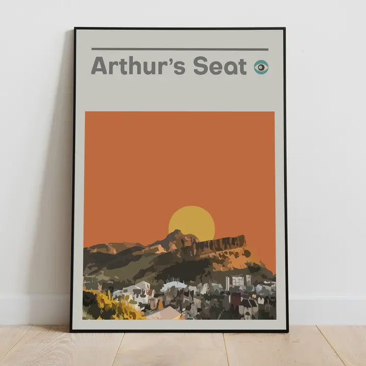 Arthur's Seat Edinburgh A3 Scottish Print, Travel Art Poster