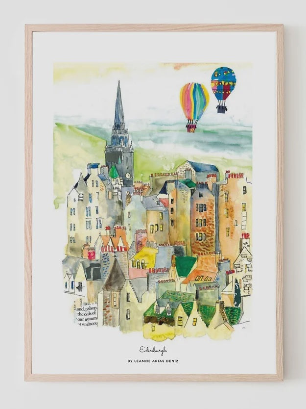 Balloons Over Edinburgh A4 Print