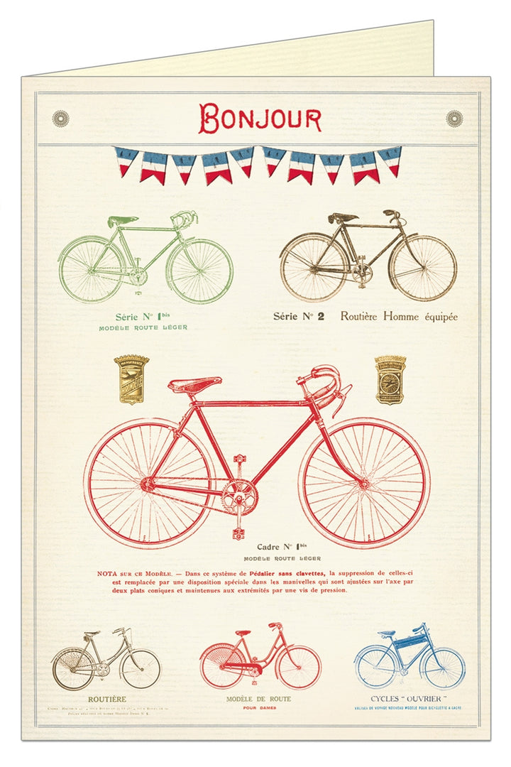 Bonjour Bicycles Greeting Card