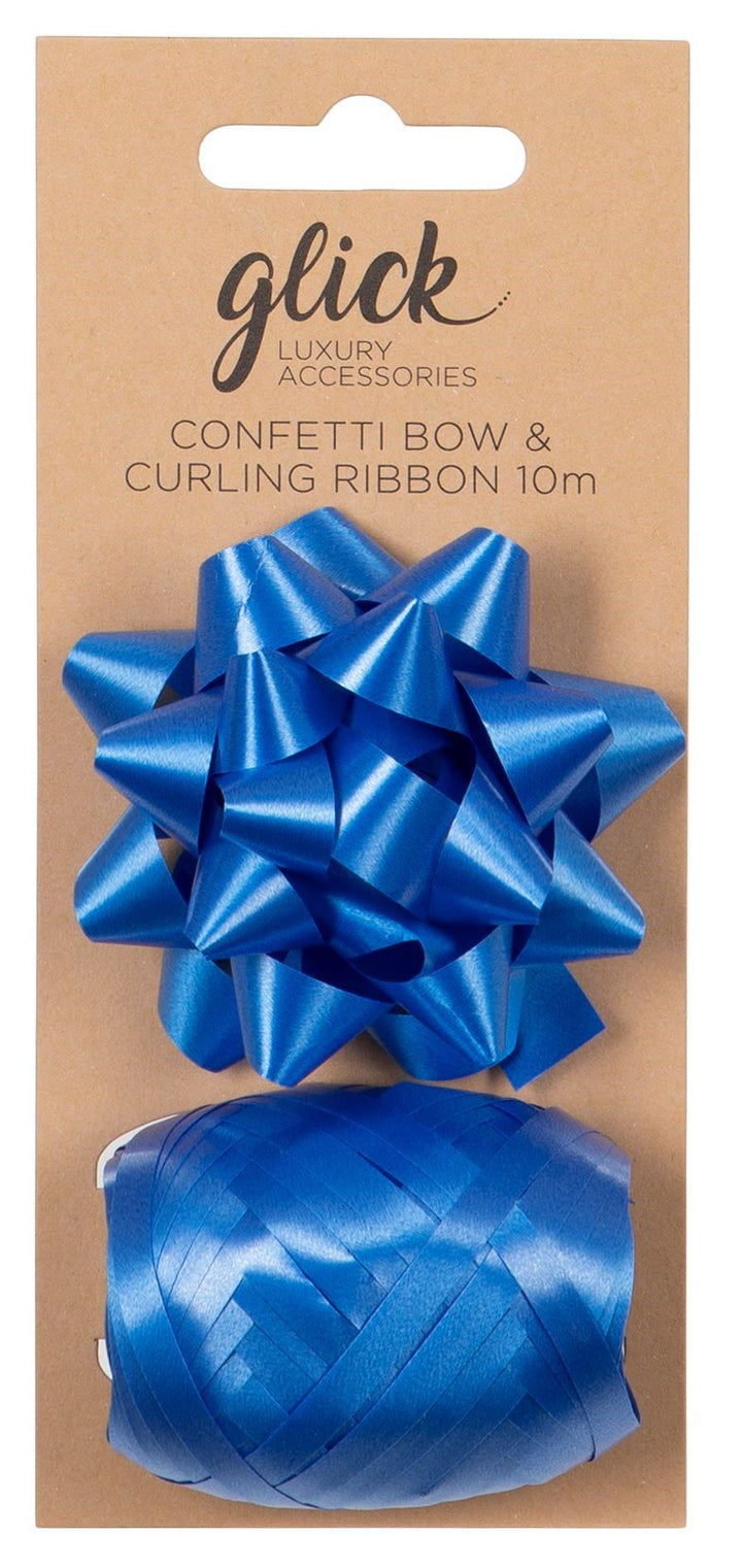 Indigo Blue Confetti Bow & Curling Ribbon