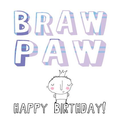 Braw Paw Happy Birthday Card