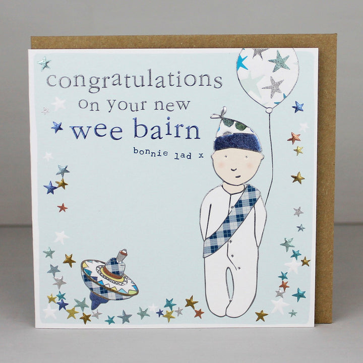 Cute Scottish New Baby Boy Card
