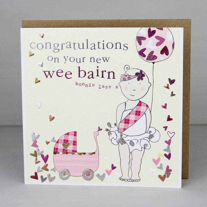 New Baby Girl Card Scottish