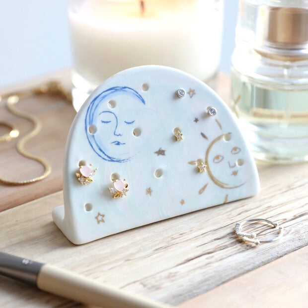 Sun & Moon Ceramic Earring Holder