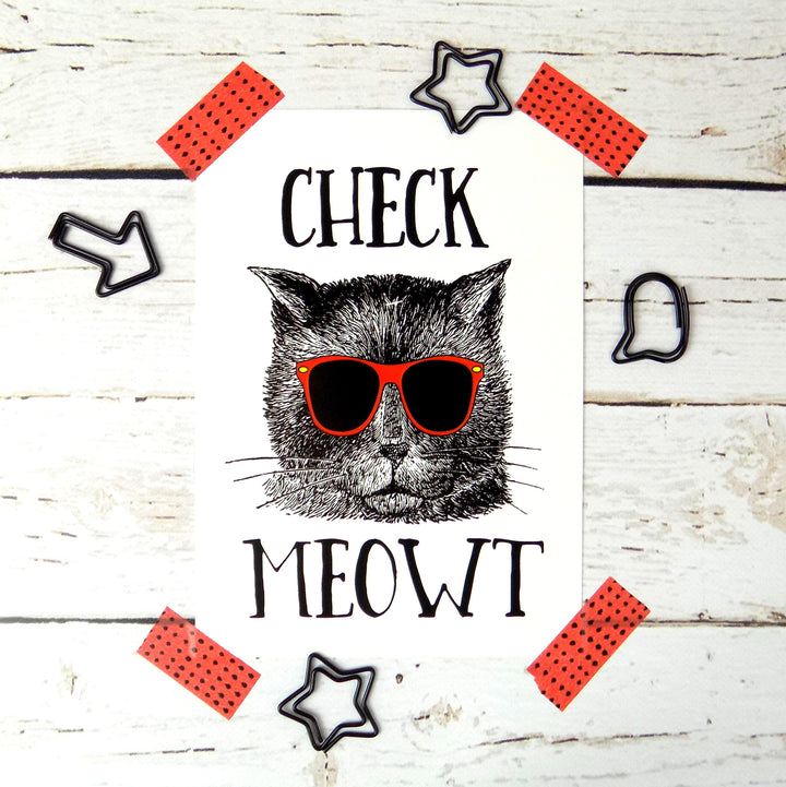 Check Meowt Postcard
