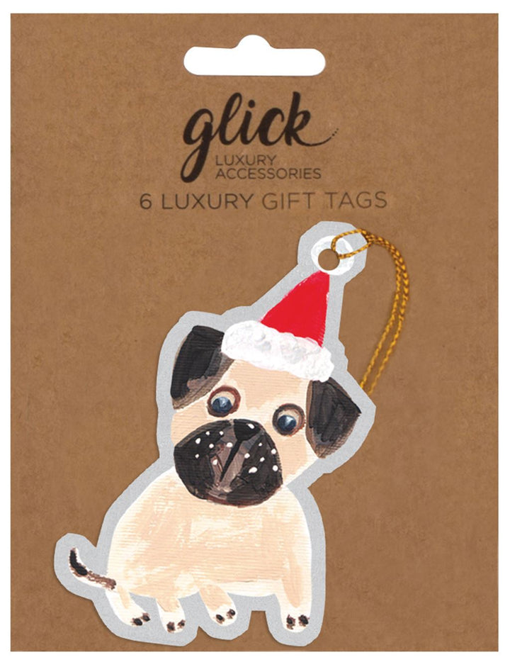 Pack of 6 Luxury Christmas Dogs Gift Tags