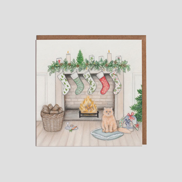 Cosy Cat Christmas Card