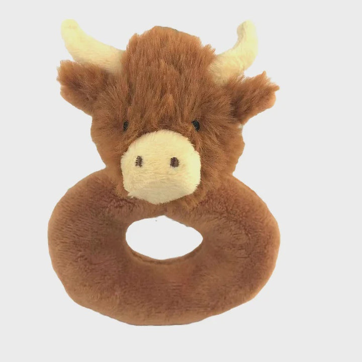 Little Fluffy Highland Coo Baby Rattle