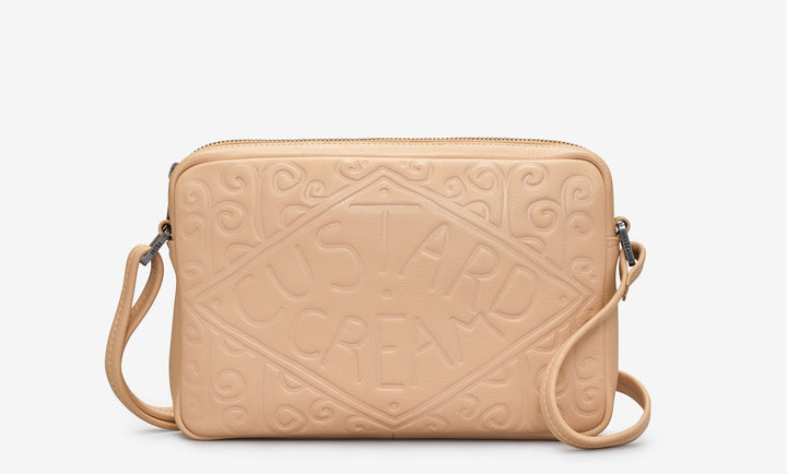 Custard Cream Leather Cross Body Bag