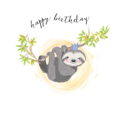 Happy Birthday Cute Sloth Card