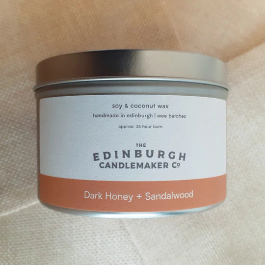 Dark Honey & Sandalwood Tin Candle