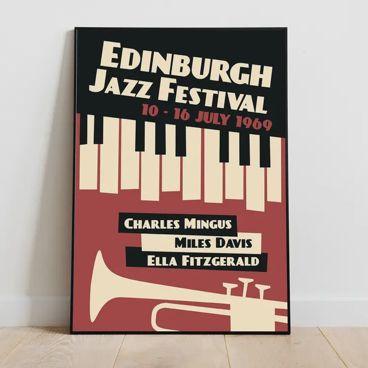 Edinburgh Jazz Festival Vintage Style Poster A5 Scottish Print