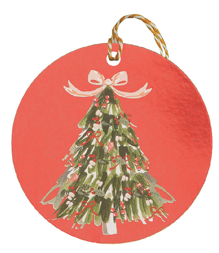 Evergreen Round Pack of 6 Christmas Gift tags