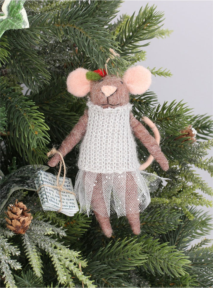 Wool Mouse with Jumper & Net Skirt Decoration
