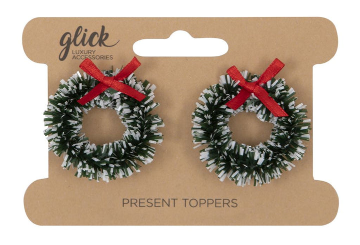 Festive Wreath Christmas Present Gift Toppers
