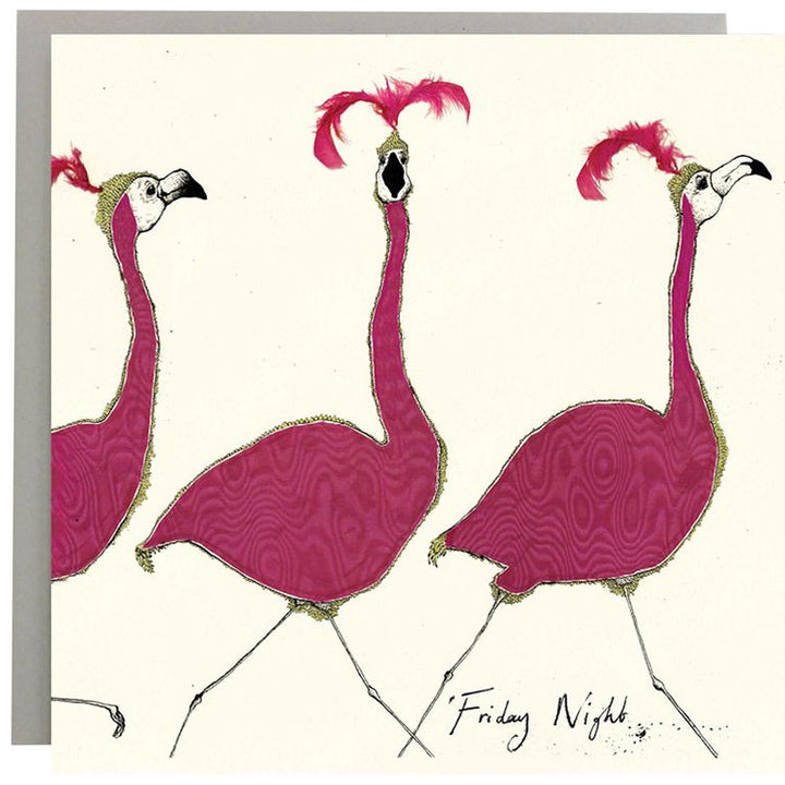Friday Night Flamingos Card