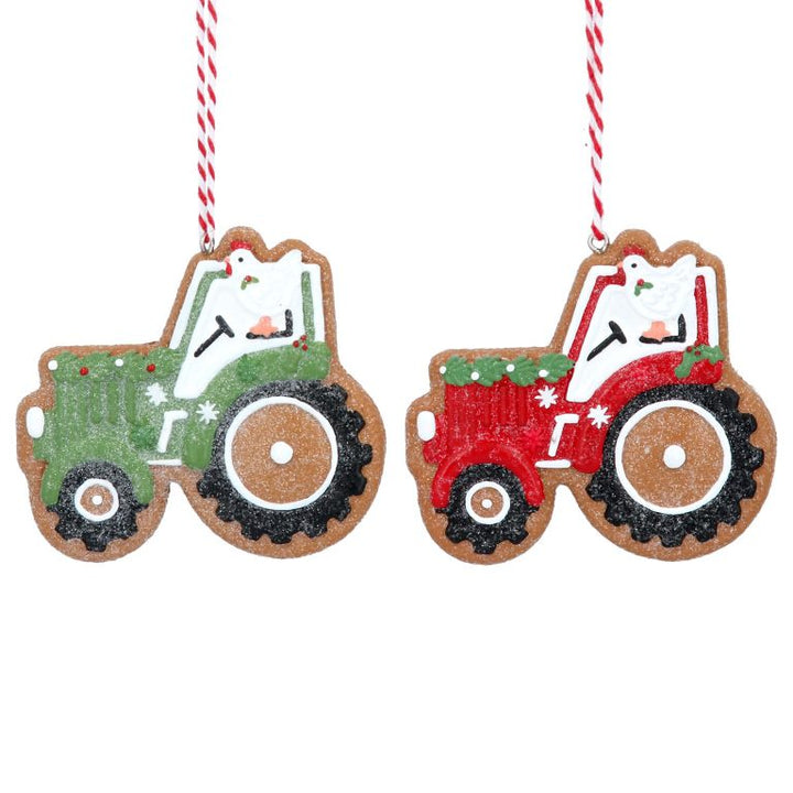 Gingerbread Tractor Resin Decoration
