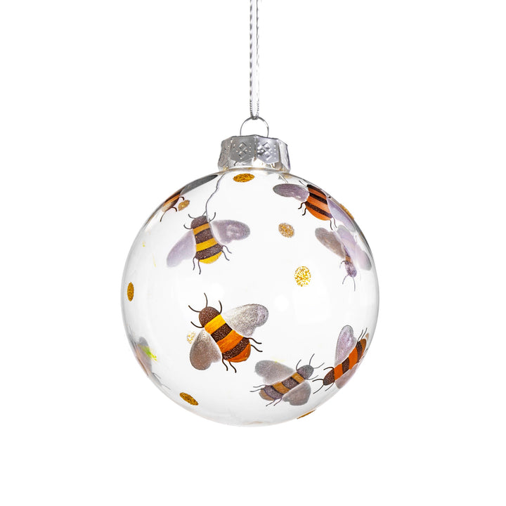 BUSY BEES GLASS BAUBLE