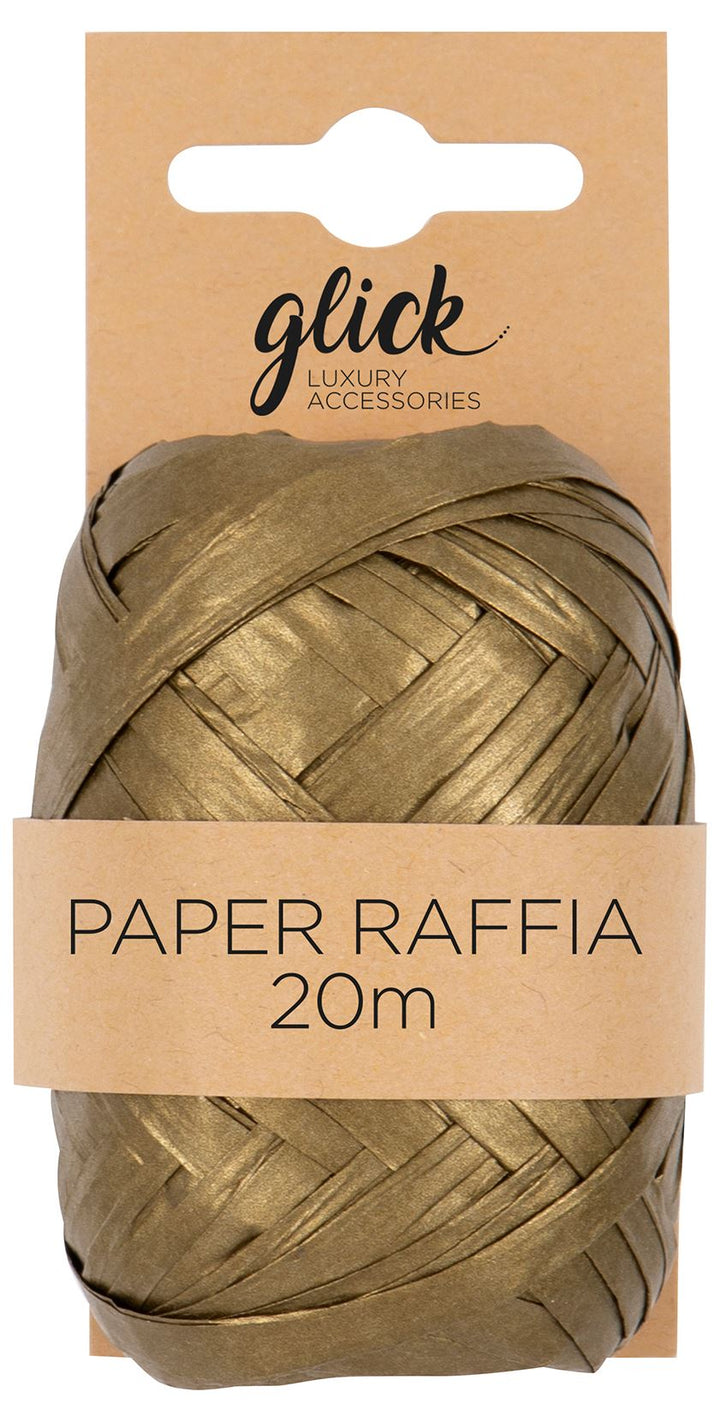 Gold Raffia Ribbon 20M