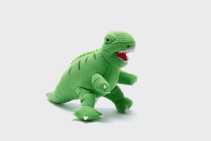 Knitted Green T Rex Dinosaur Plush Toy