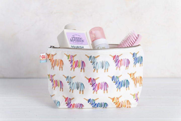 Hairy Coo Oilcloth Wash Bag