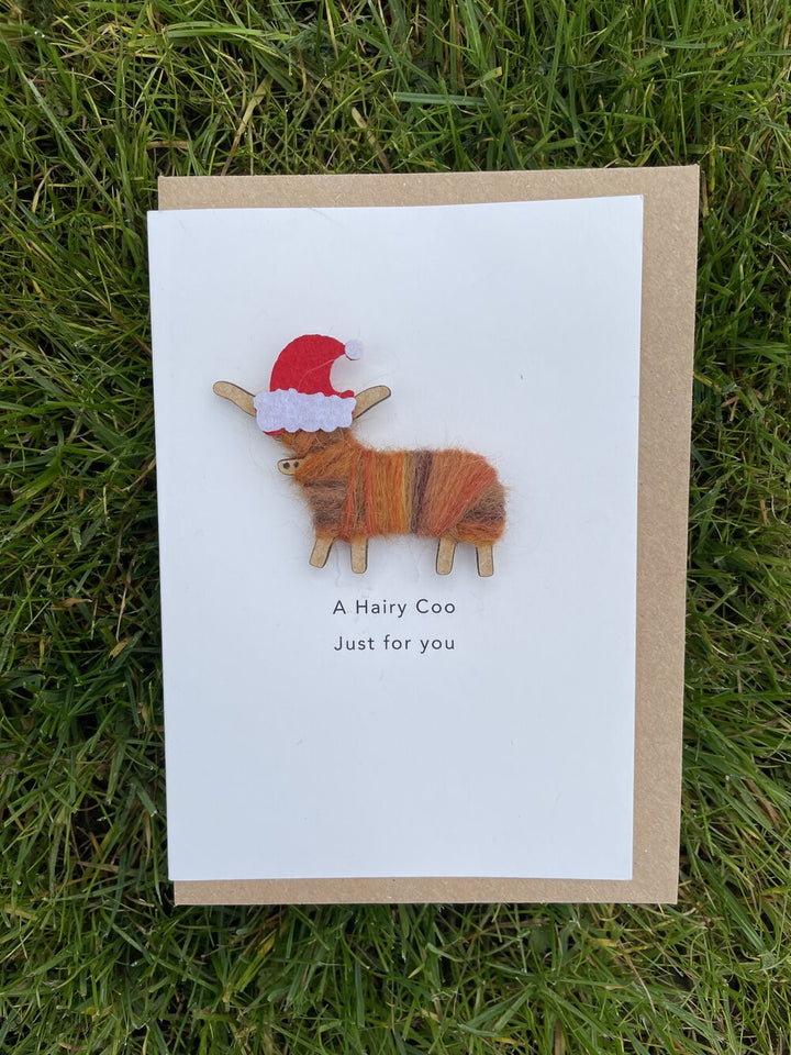 A Hairy Coo Just For You Christmas Card