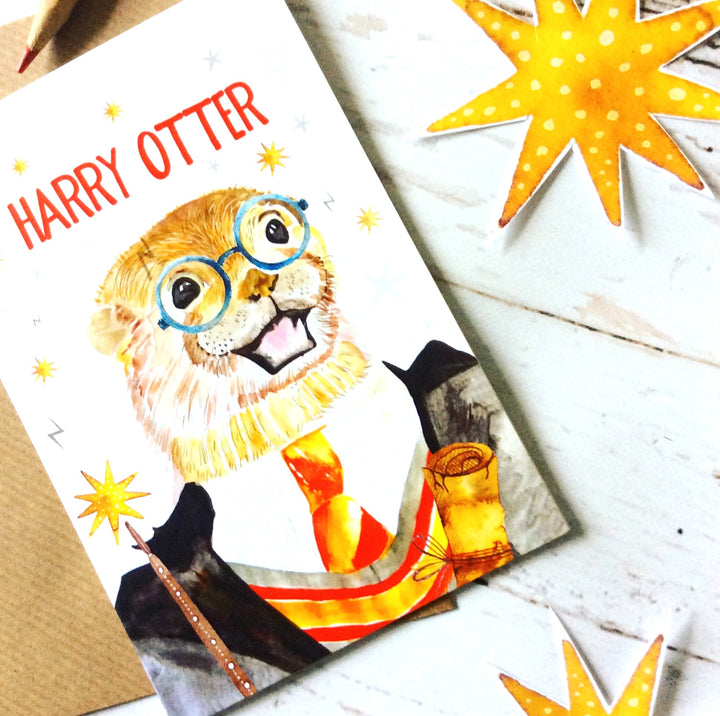 Harry Otter Print Greeting Card