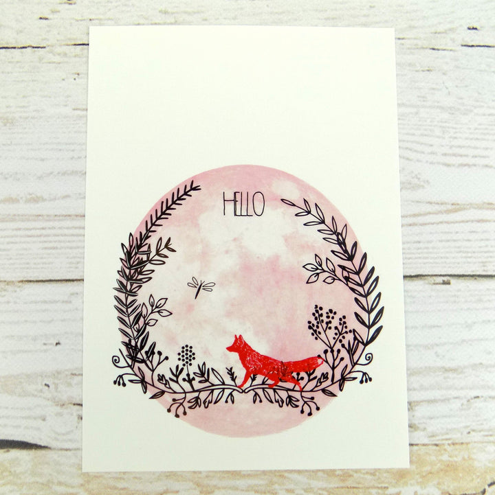 Hello (Red Fox) Postcard