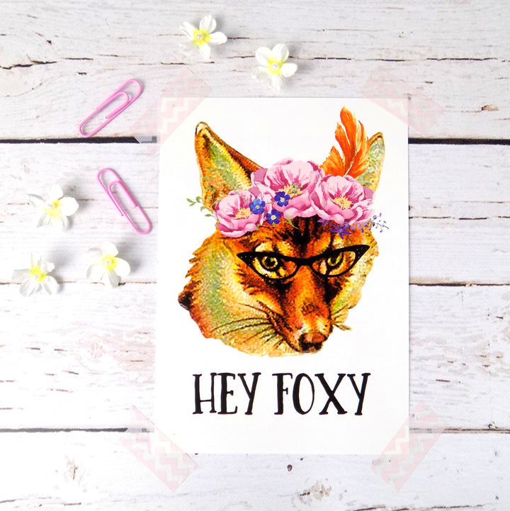 Hey Foxy postcard