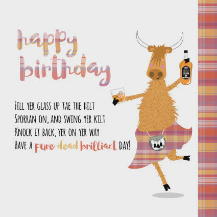 Kilted Coo Birthday Card