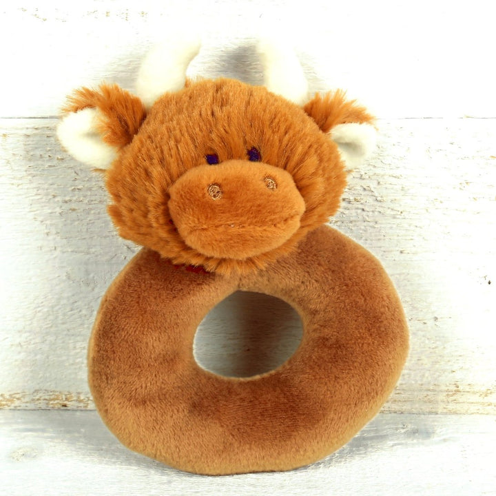Highland Cow Cuddly Baby Rattle