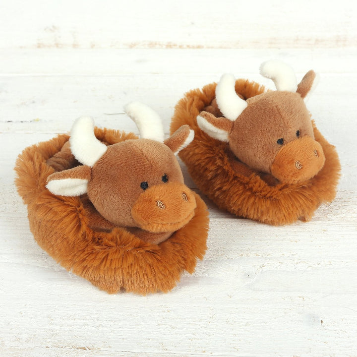 Highland Coo Baby Slippers 0-6 Months