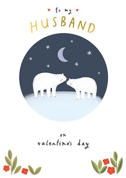 Polar Bears Husband Valentines Card