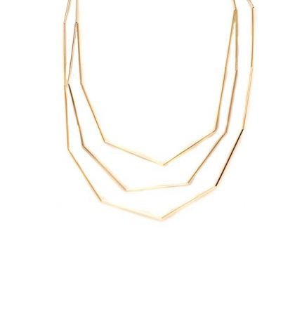 Sophia Tubes Long Geometric Necklace Gold/Silver
