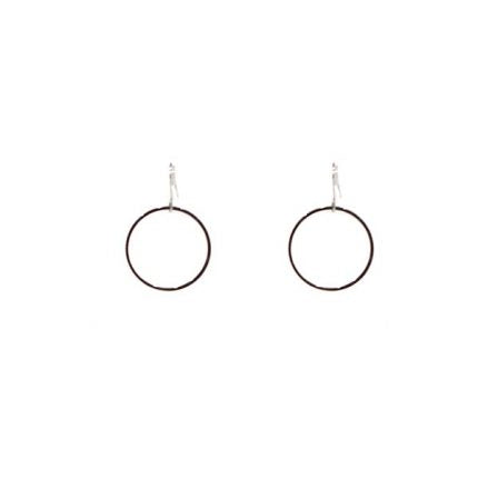 Alette Front-facing Dangle Circle Earrings Silver