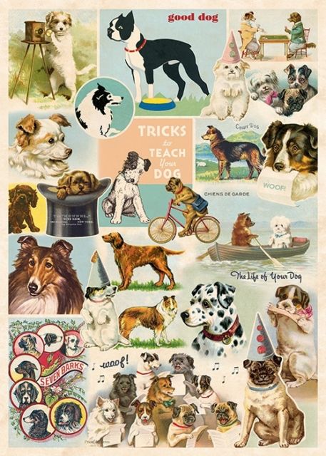 Vintage Dog Collage Print Gift Wrap/Poster