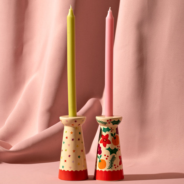 SET OF 2 CANDLE HOLDERS