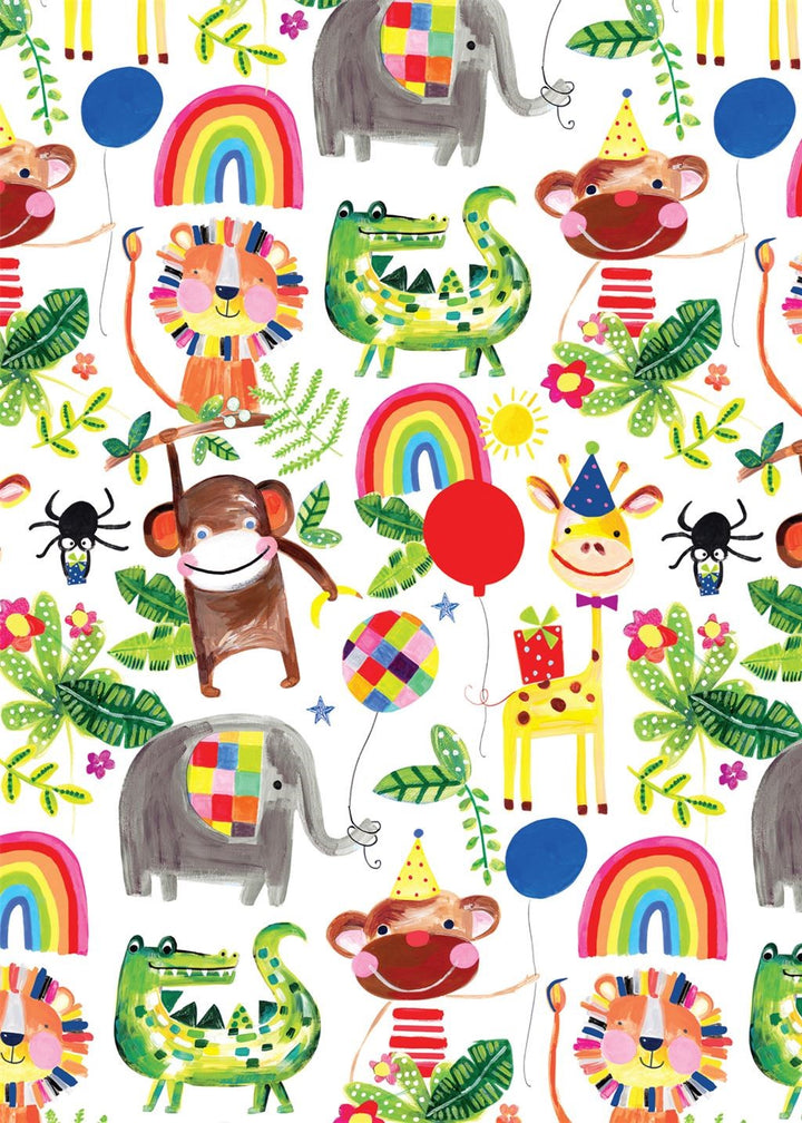 Jungle Animals Kids Gift Wrap Sheet