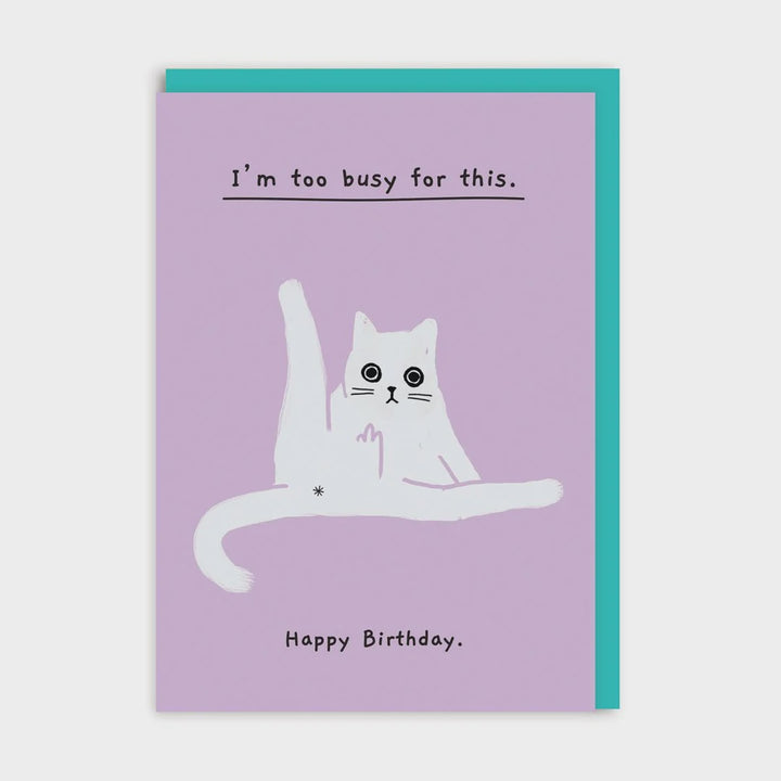 Birthday Cat, Too Busy For This Greeting Card