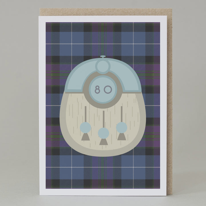 Kilt Scottish 80th Birthday Card