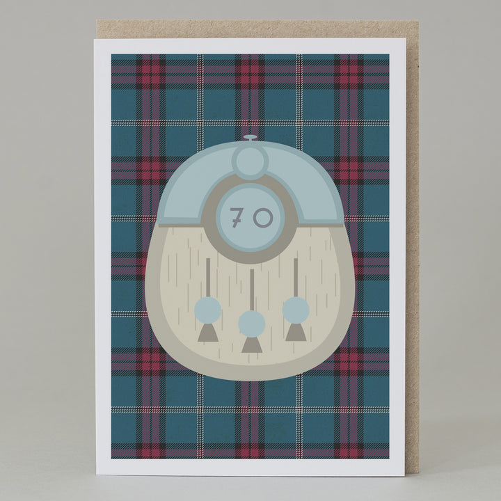 Kilt Scottish 70th Birthday Card