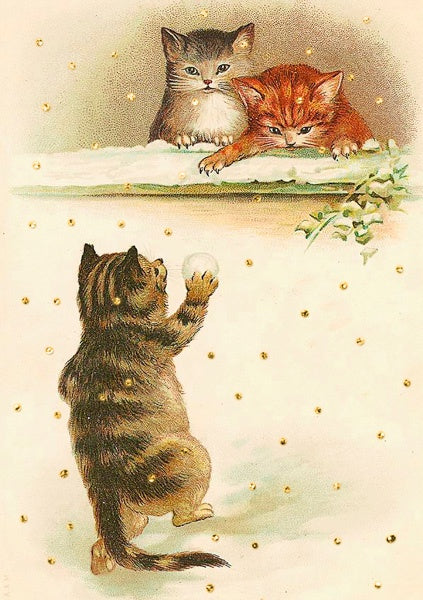 Snowball Kittens Christmas Card