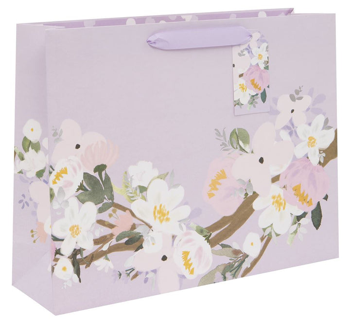 Lilac Floral Large Gift Bag