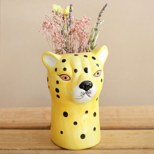 Leopard Head Vase 19cm