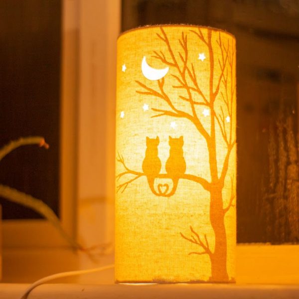 Love Cats Fabric Silhouette Lamp