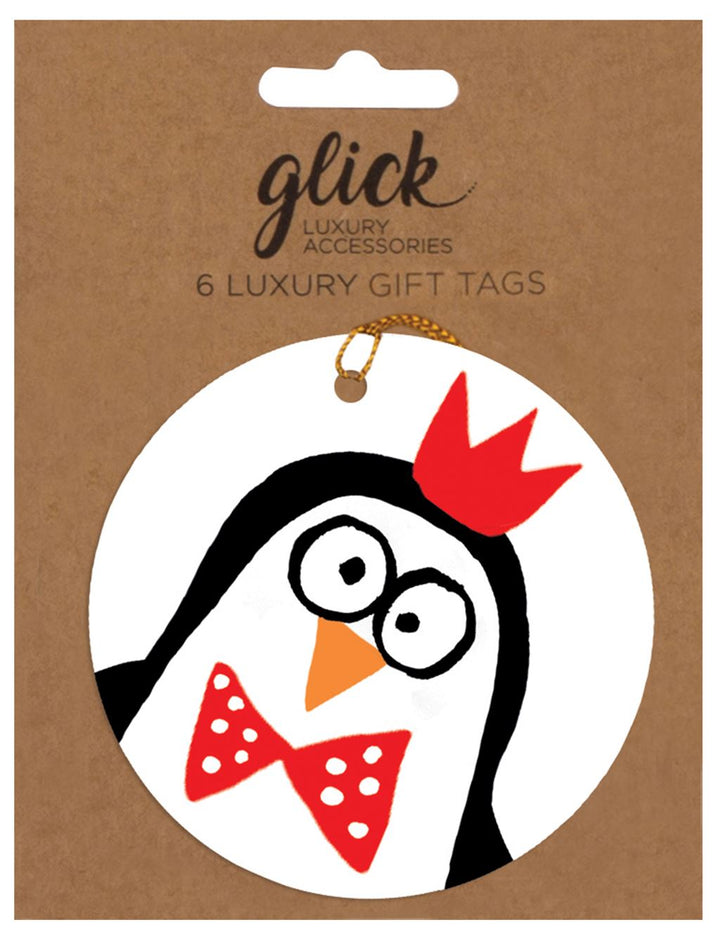 Pack of 6 Luxury Doodle Penguin Gift Tags